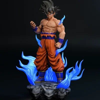 3D printed anime statue on an energy effect base