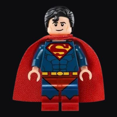 Block-style superhero figure printed in 3D
