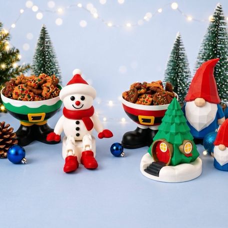 3D printed Christmas models and decorations