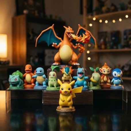 Shelf of 3D printed game character figures