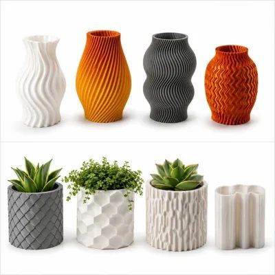 3D printed vases, pots and cachepots