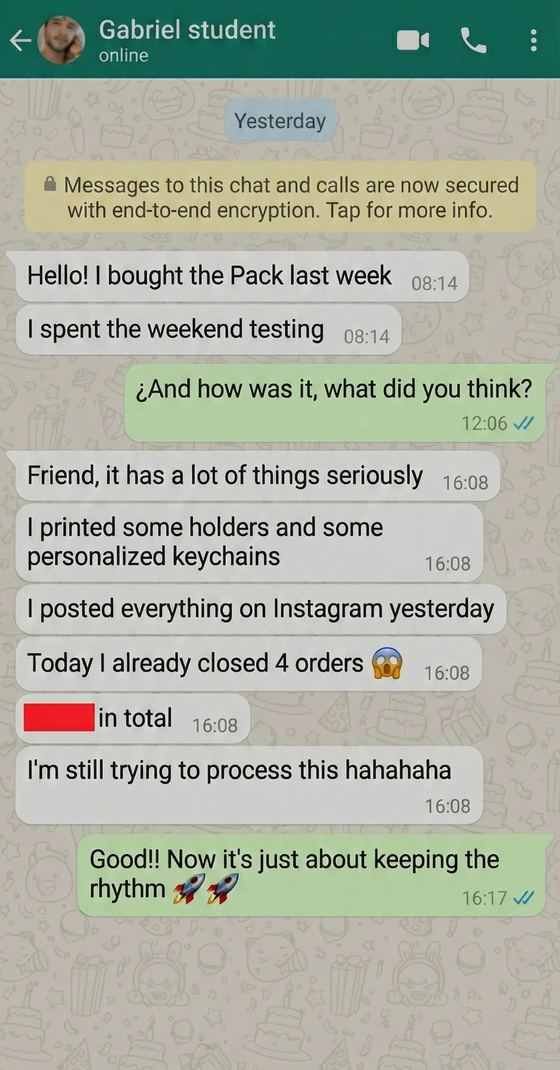 Buyer message about the STL pack, conversation 8